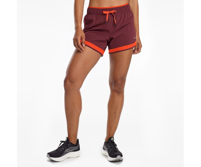 Saucony Outpace 5" Women's Shorts Burgundy | Canada 315EBCX